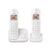 Panasonic KX-TGC422G - teléfono inalámbrico - contestador automático con identificación de llamadas - DECT - blanco + auricular adicional (KX-TGC422GW)