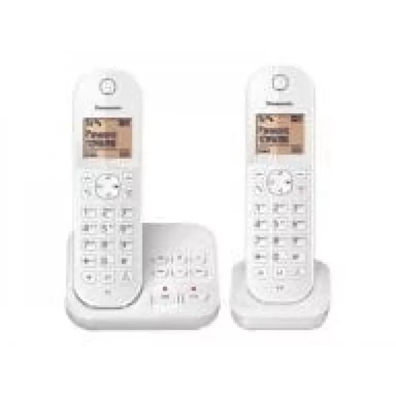 Panasonic KX-TGC422G - teléfono inalámbrico - contestador automático con identificación de llamadas - DECT - blanco + auricular adicional (KX-TGC422GW)