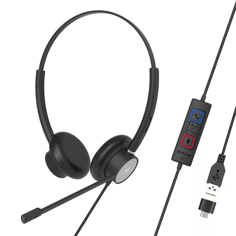 Auriculares con cable Tellur Voice 320 binaurales negros
