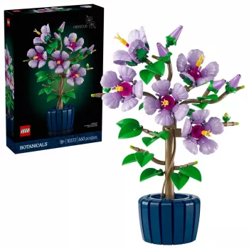 Set de construcción LEGO Botanical Flor de hibisco 10372 – 660 piezas, modelo de exposición, 250×360×130 mm
