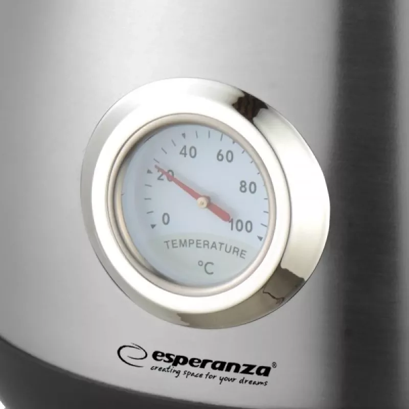 Hervidor ESPERANZA EKK029 — 1,7 L, 2200 W, acero inoxidable y plástico negro