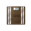 Báscula de baño electrónica Medisana BS 552 — color plata con superficie de bambú, máx. 180 kg, precisión de 100 g, Bluetooth, IMC, composición corporal