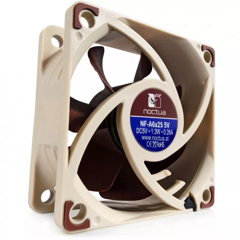 Ventilador de caja para PC Noctua NF-A6x25 5V — 60 mm, 3000 rpm, 29,2 m³/h, blanco