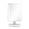 Espejo de maquillaje de pie Girmi BE04 – rectangular con aumento 1x, LED blanco, USB/4×AA, giro 180°