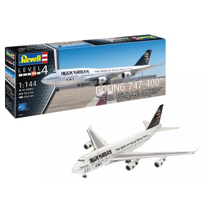Revell 03780 Boeing 747-400 Iron Maiden Ed Force One escala 1:144 maqueta de plástico sin pintar/sin montar