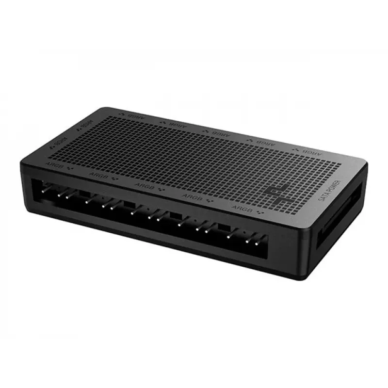 Hub RGB DeepCool SC700 12 puertos Addressable RGB, 12 ARGB de 3 pines, soporte magnético, negro, 45×84×15 mm