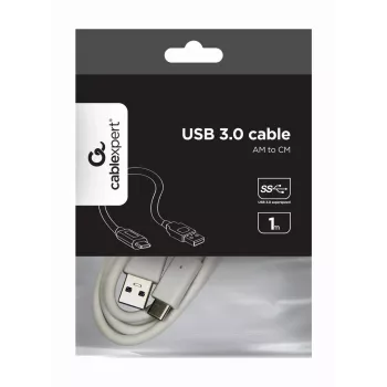 Cable de datos USB Gembird USB A a USB C 1 m, USB 3.2 Gen 1, blanco