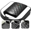 Tostadora sandwichera Maestro MR-709 3en1 750W — prensa para sándwiches, placas de parrilla y gofres, blanca