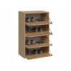 Zapatero top e shop MODO X2 roble artisan, cerrado, 4 puertas, 4 baldas, 600×880×360 mm, tablero de partículas