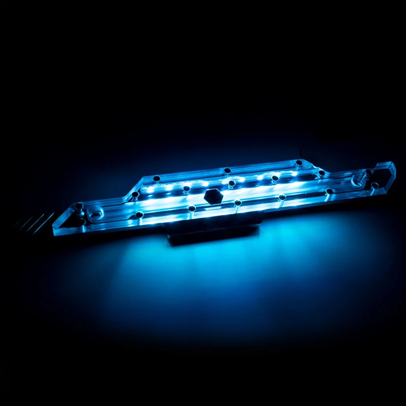 Bloque de agua BitsPower BP-MSASDE — acrílico y cobre, transparente, incluye almohadillas térmicas y tornillos de montaje