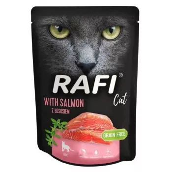 Comida húmeda para gatos Dolina Noteci Rafi Cat con salmón 300 g, gatos adultos, 80 % humedad, 9 % proteína