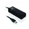 Hub USB 3.2 Gen 1 Type-A de 4 puertos IBOX IUH3FB, 5000 Mbit/s, negro, cable de 0,5 m