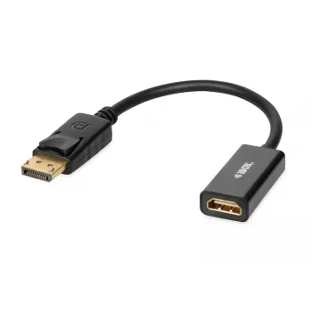 Adaptador de cable DisplayPort a HDMI IBOX iadp4k — DisplayPort (conector macho) a HDMI (conector hembra), conector recto, compatible con 4K, plateado