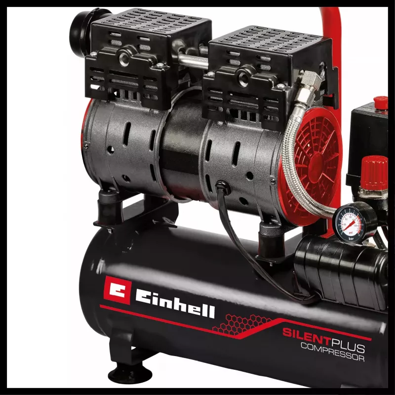 Compresor TE-AC 110/6 Silent Plus (negro/rojo, 550 W)