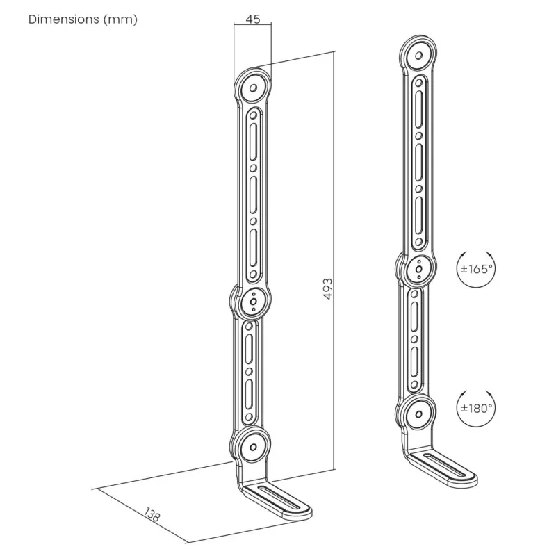 Soporte VESA universal Maclean para barra de sonido, máx. 15 kg, MC-334