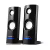 Altavoz de PC con cable de 2 vías Audiocore AC860, 2.0 canales, 4 W RMS, alimentación por USB, entrada de 3,5 mm, negro