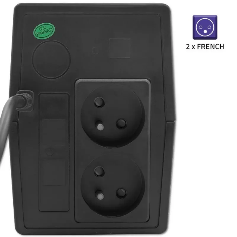 Qoltec 53774 SAI (sistema de alimentación ininterrumpida) line-interactive 1 kVA 600 W 1 salida AC