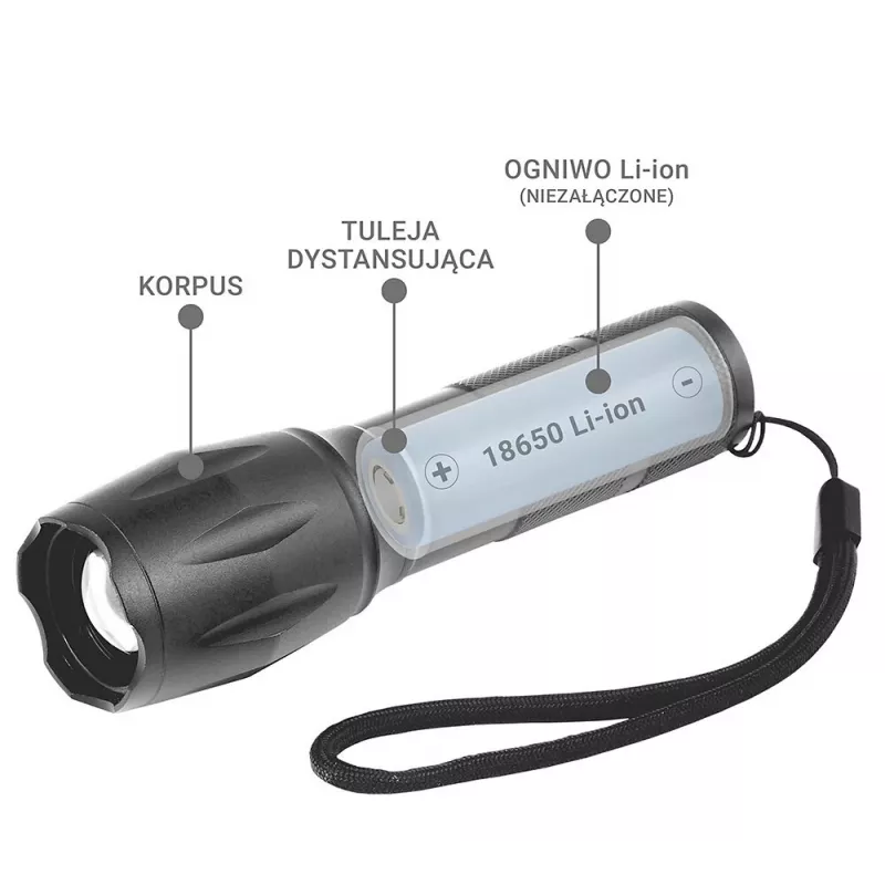 Linterna LED everActive FL600, 600 lm, CREE XM-L2, 18650 / 3x AAA
