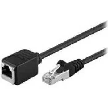Goobay cable alargador CAT 5e F/UTP, negro, 1,5 m - material de cobre, conector macho RJ45 (8P8C) conector hembra RJ45 (8P8C) (73387)