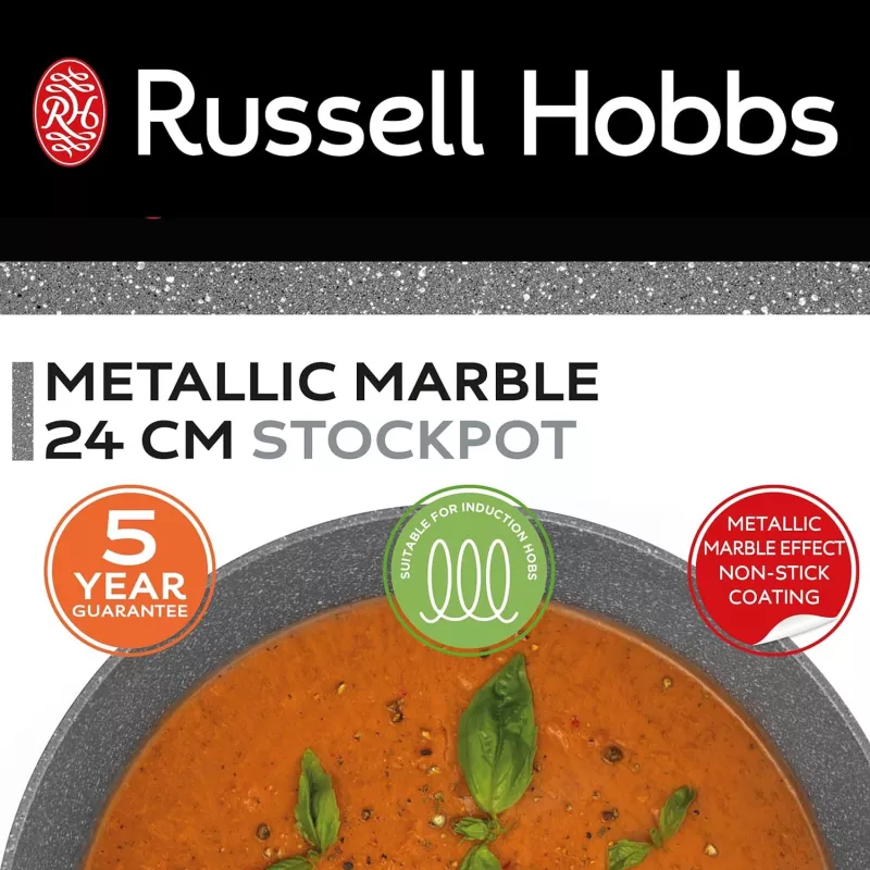 Olla Russell Hobbs RH02809EU7 24 cm Metallic Marble, olla resistente