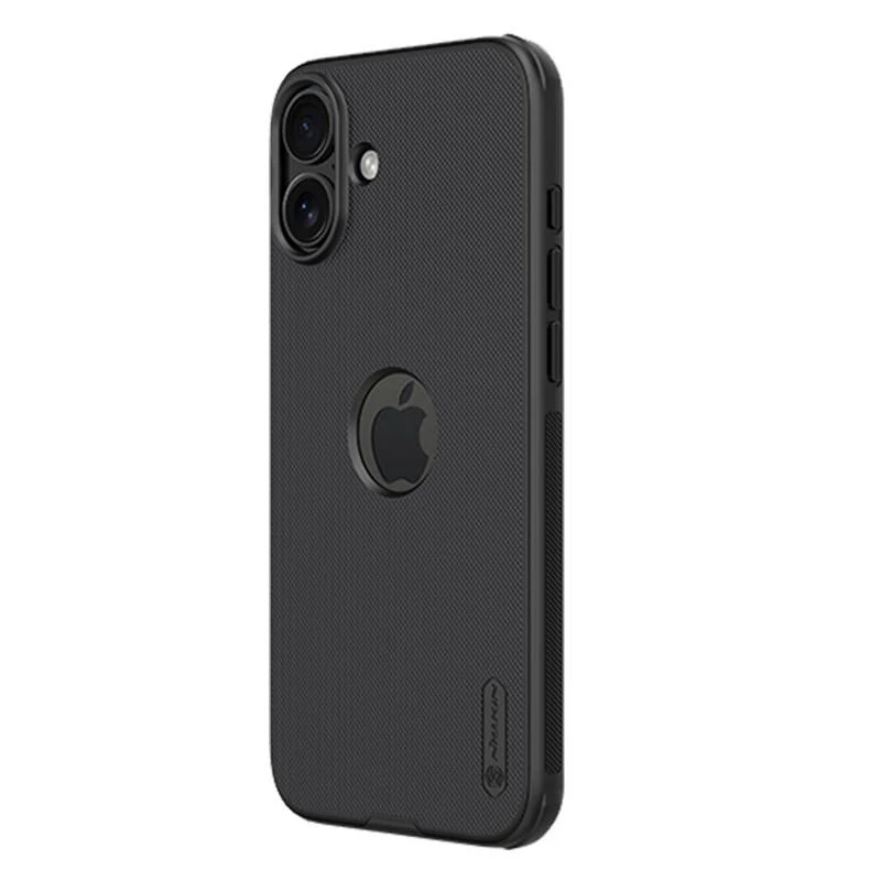 Funda protectora Nillkin para iPhone 16 Plus Super Frosted Pro — negra, carcasa rígida delgada