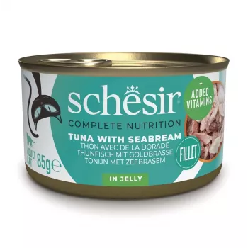 SCHESIR en gelatina Atún con dorada - Comida húmeda para gatos - 85 g
