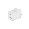 Fuente de alimentación Dicota - compacta, GaN - 65 vatios - 5 A - PD 3.0 - 3 puertos de salida (2 x USB-C, USB)