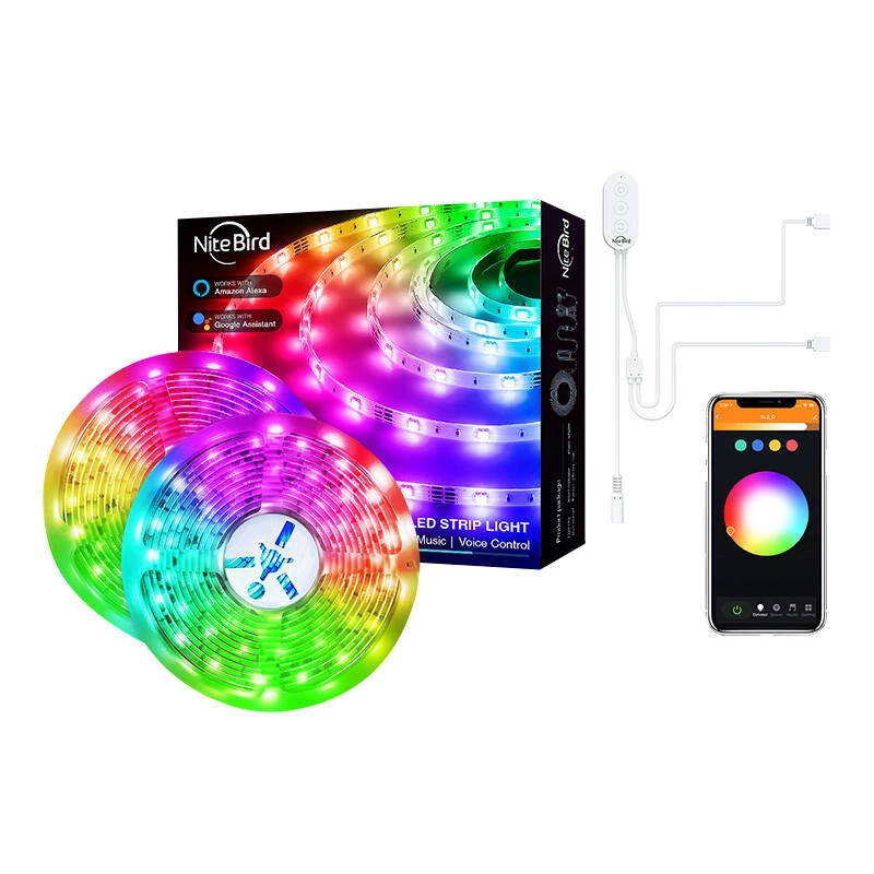 Tira de luz LED NiteBird SL3 de gosund | nitebird — Smart WiFi RGB, 2×5 m, Tuya