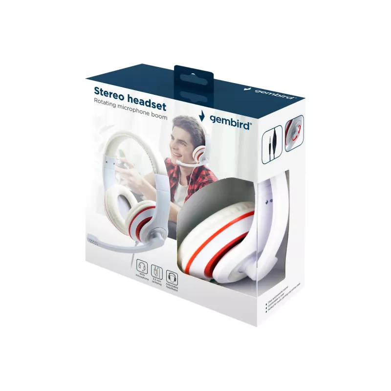 AURICULARES ESTÉREO BLANCOS/MHS-03-WTRD GEMBIRD