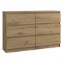 Cómoda Top e shop M6 120 ARTISAN, acabado roble, 6 cajones, 1200×300×770 mm