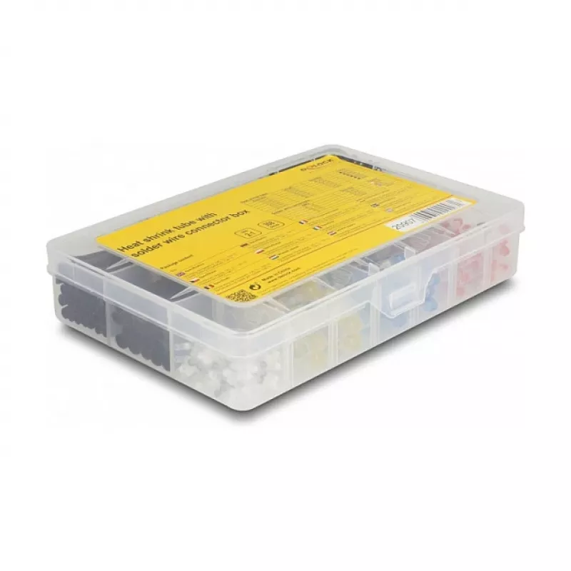 Set de tubos termorretráctiles DeLOCK 308 uds. negro multicolor poliolefina