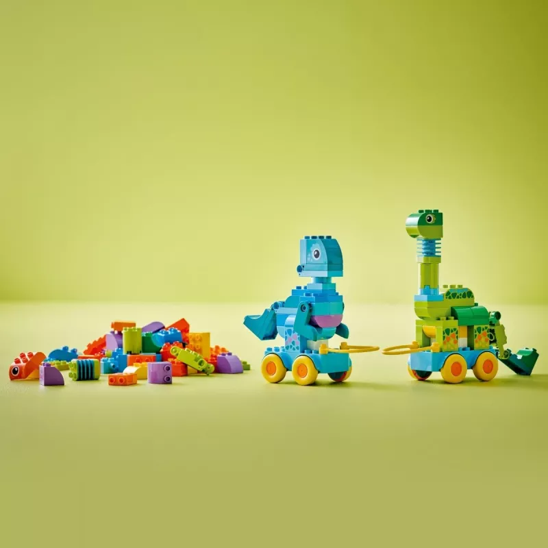 Juguete de construcción LEGO DUPLO 10451 Dinosaurios sobre ruedas set 3 en 1, 108 piezas, edad 3+, altura 220 mm