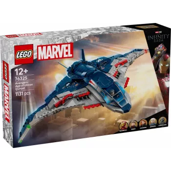 Set de construcción LEGO Quinjet 76325 — Marvel, 1131 piezas, 5 minifiguras, para 12+, 280×450×300 mm