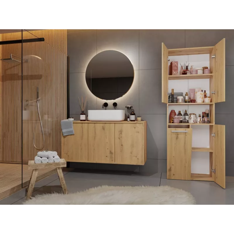 Top E Shop NEL 1K DK ART KPL armario de almacenaje para baño, roble