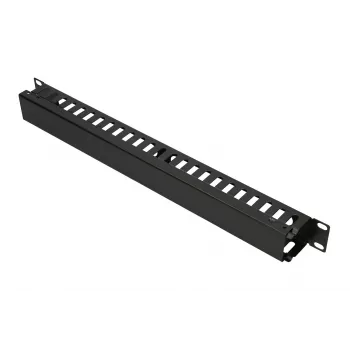 Panel de gestión de cables Extralink Cable MANAGER WITH METAL COVER negro metal 48,3 cm
