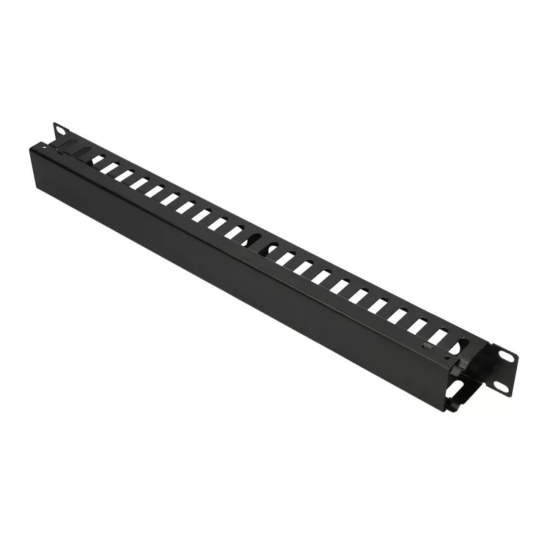 Panel de gestión de cables Extralink Cable MANAGER WITH METAL COVER negro metal 48,3 cm