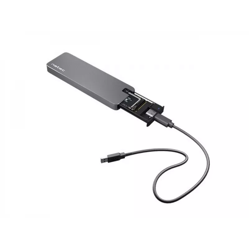 Natec Rhino NKZ-1953 carcasa para SSD M.2 NVMe, USB-C 3.2 Gen 2 10 Gbps, M.2 2230/2242/2260/2280, hasta 2 TB, aluminio