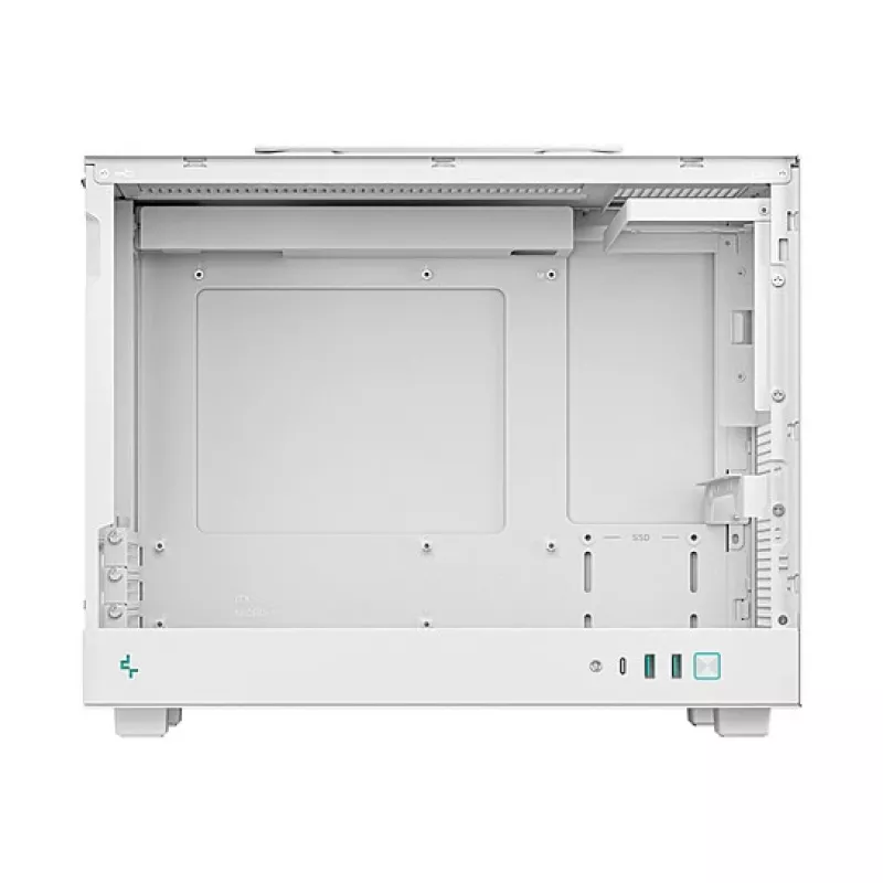 Caja de ordenador DeepCool CH160 PLUS WH Small Form Factor blanca, microATX, cristal templado, USB-C