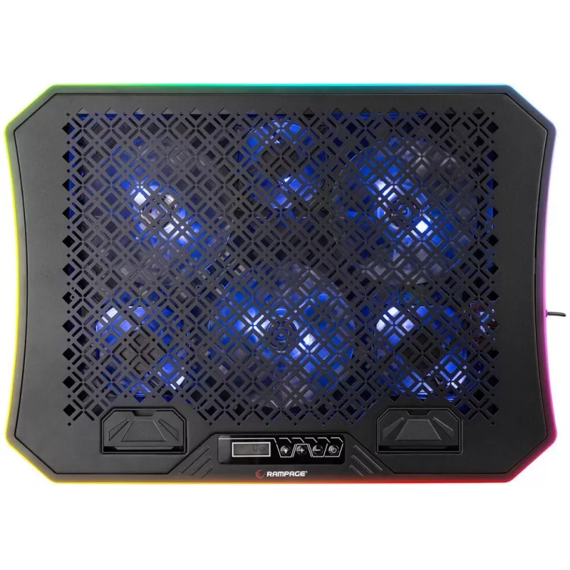 Rampage METAFOR AD-RC34 base refrigerante para portátil, 6 ventiladores, 10-19 pulgadas, negra