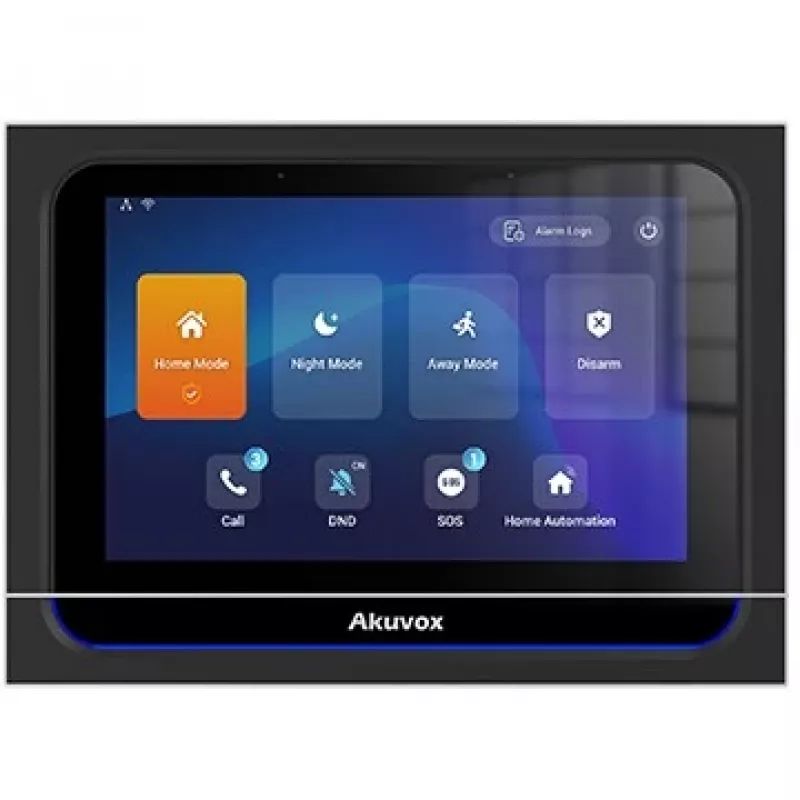 Unidad de control central Smart Home Akuvox X933H negra pantalla táctil de 7 pulgadas
