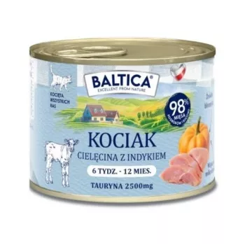 BALTICA Sabores regionales Kitten Ternera con pavo – Comida húmeda para gatos – 185 g