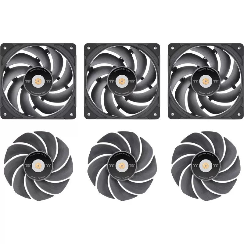 Thermaltake TOUGHFAN EX12 Pro Swappable Edition Ventilador para caja 120mm pack de 3 negro