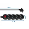 Alargador ESPERANZA ELK212K — cable de 1,5 m, 4 tomas tipo E, interior, negro