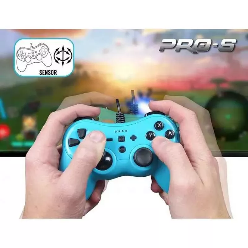 Mando con cable SUBSONIC SA5488-1 Neon Blue — para Nintendo Switch, conexión por cable