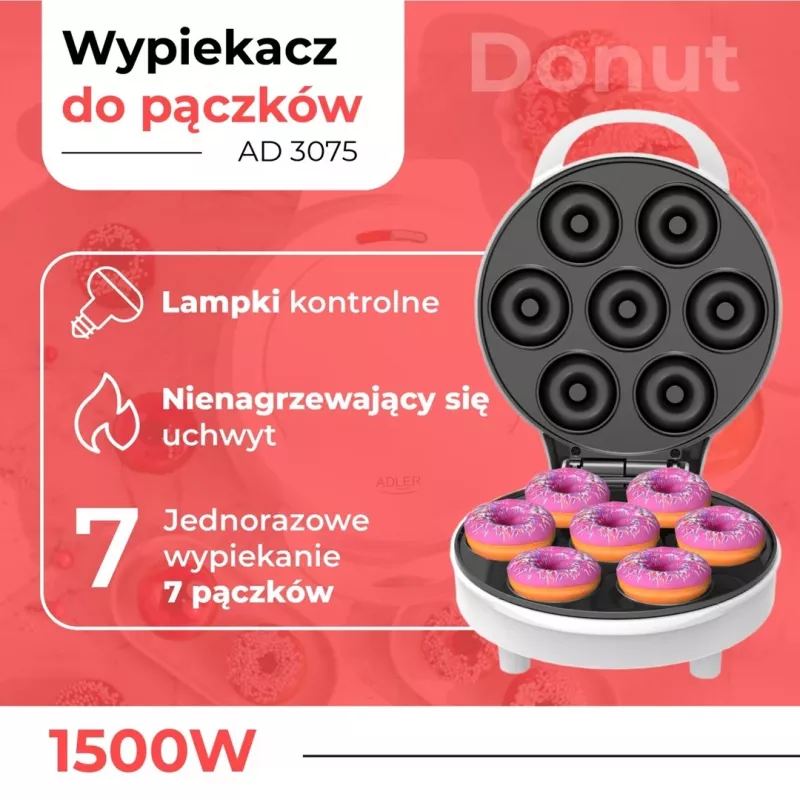 Adler Donut Maker | AD 3075 | Máquina de donuts | 1500 W