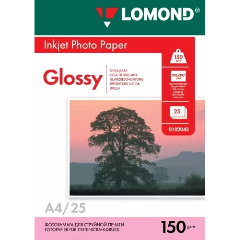 Papel de tinta para foto Lomond brillante 150 g/m² A4, 25 hojas