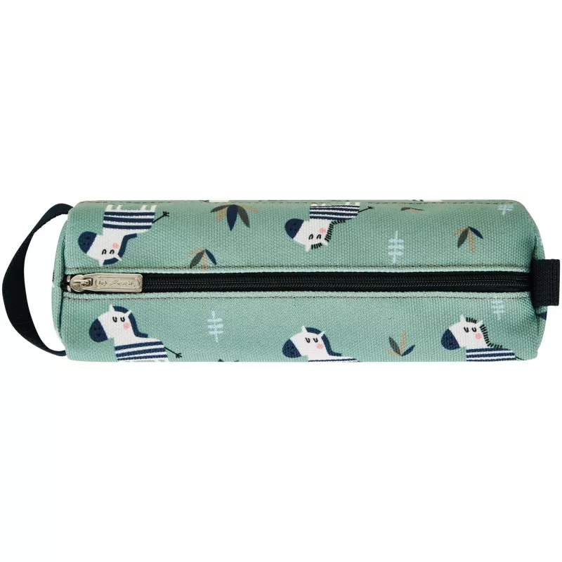 Estuche blando Herlitz Quattro Crazy Zebra Poliéster Negro Verde Blanco 215x70x80mm