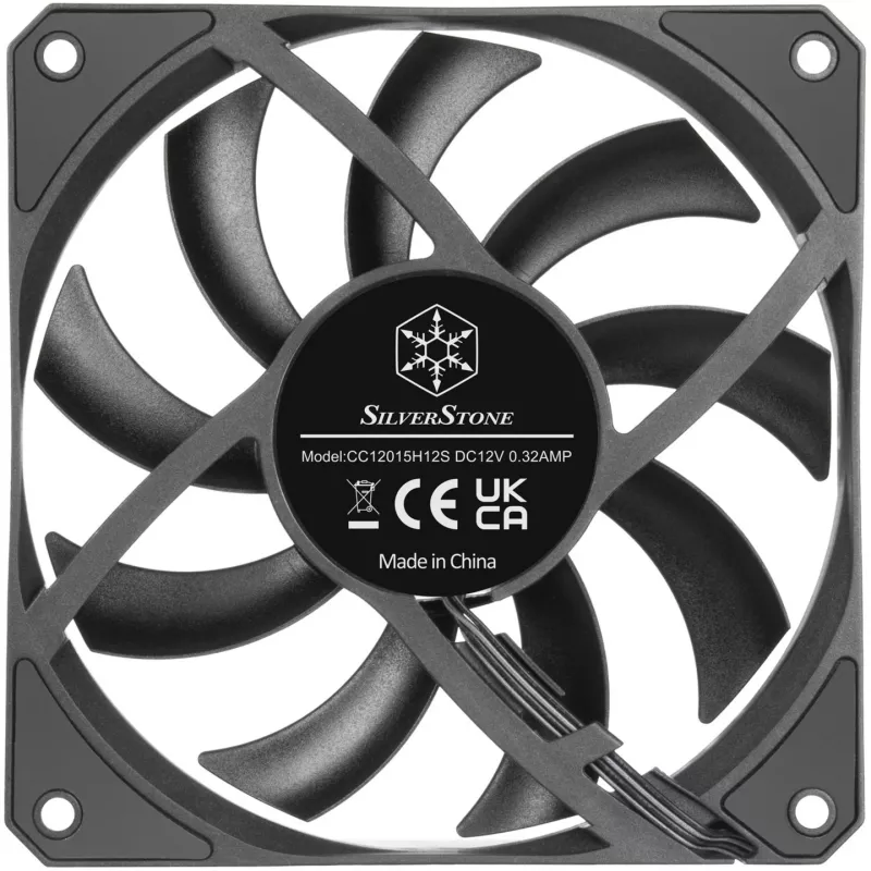 Ventilador de carcasa SILVERSTONE SST-AS120B 120mm negro transparente, 3-Pin