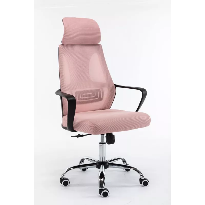 Topeshop FOTEL NIGEL RÓŻOWY silla de oficina/ordenador asiento acolchado respaldo de malla