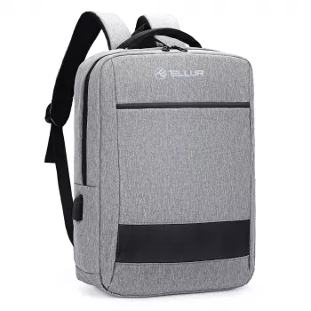 Mochila para portátil Tellur Nomad 15.6 pulgadas, gris – compartimento acolchado para portátil, bolsillos organizadores